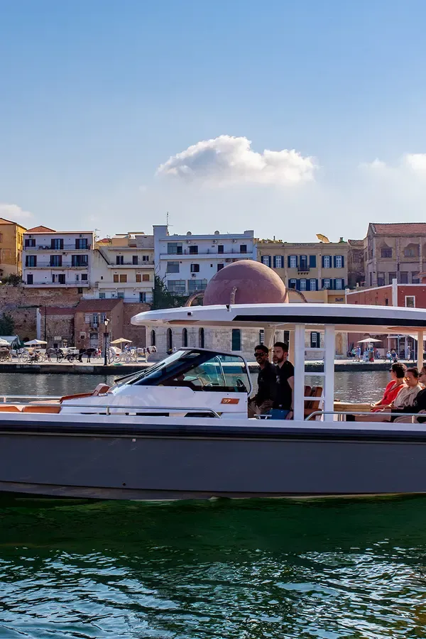 Axopar in the chania harbor
