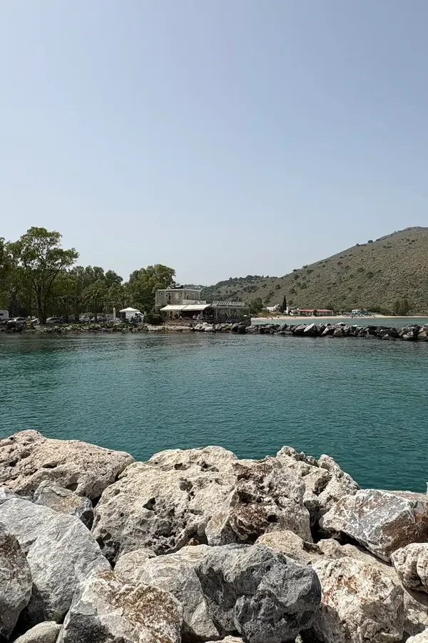 Coastal views and turquoise waters near Georgioupoli, featuring the natural Libyan Sea shoreline.