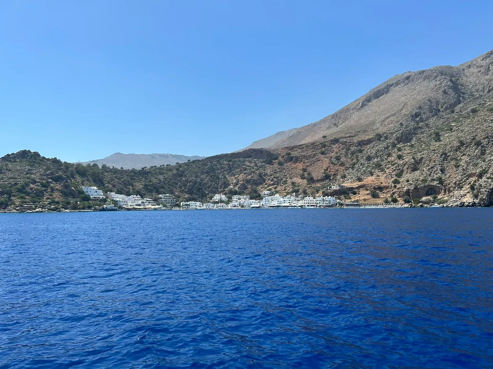 The charming, picturesque village of Loutro situated along the quiet bay of the southern Cretan coast.